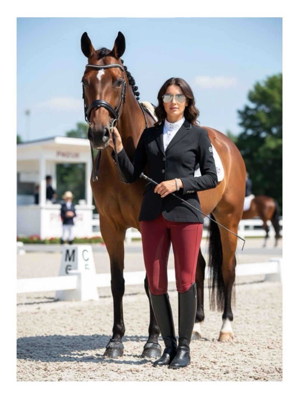 Pikeur® 𐂃 Lucinda Full-Grip Breech Compression Equestrian Riding Pants 𐂃 Wine 32